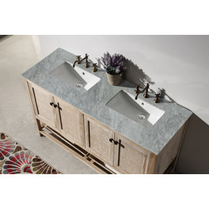 Legion Furniture 60'' Double Bathroom Vanity with Marble Top & Reviews | Wayfair